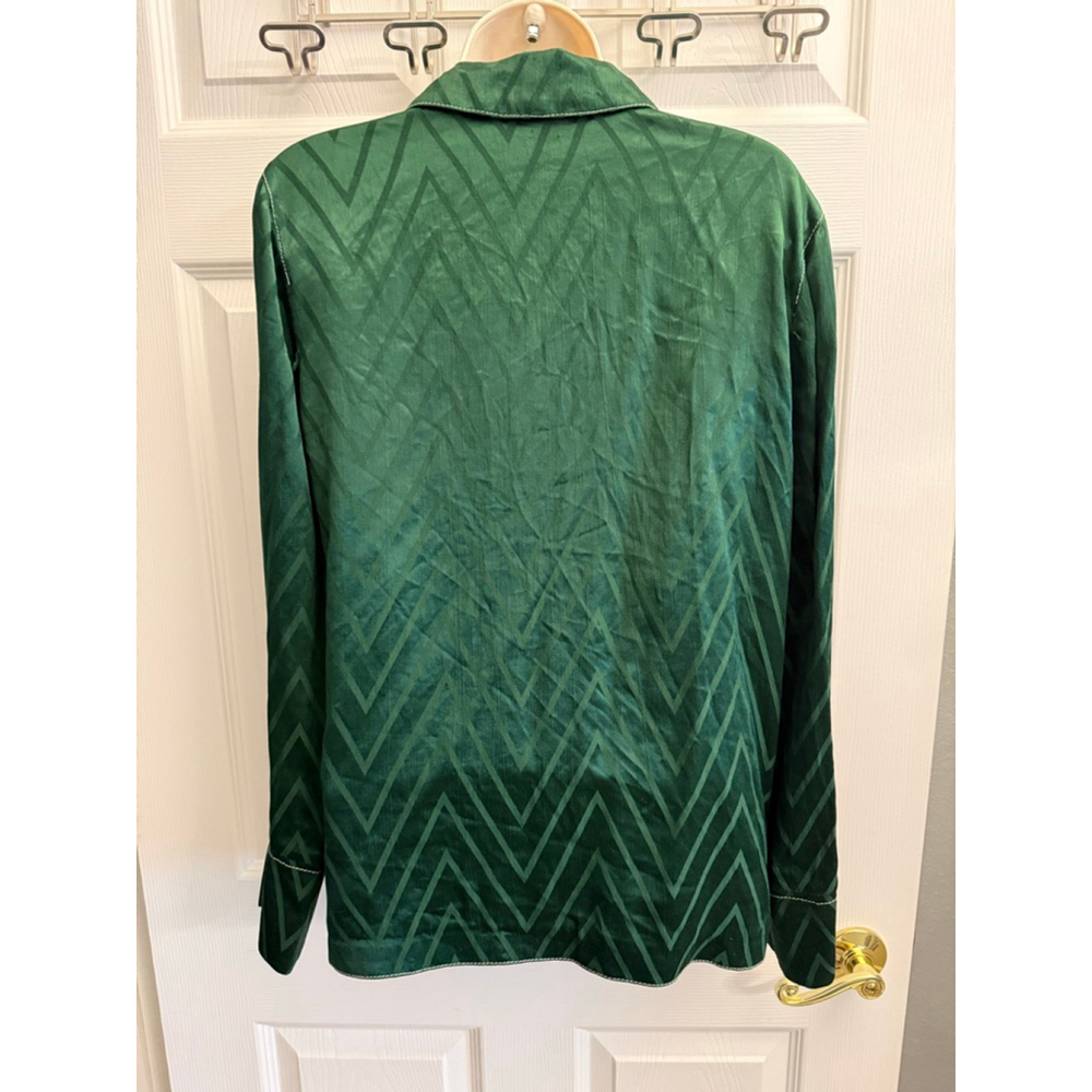 NWTs Topshop green oversized blazer with white contrast stitching size 4 - Picture 2 of 8